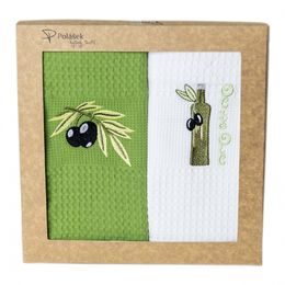 BESTICKTE GESCHIRRTÜCHER MIT MOTIV – 2ER-SET - GESCHIRRTÜCHER - HAUSHALT