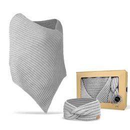 GESCHENKSET: STRICKPONCHO UND STIRNBAND - PULLOVER OHNE ÄRMEL - KLEIDUNG