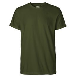 HERREN T-SHIRT MIT UMGESCHLAGENEN ÄRMELN AUS BIO-FAIRTRADE-BAUMWOLLE - KURZARM-T-SHIRTS - KLEIDUNG