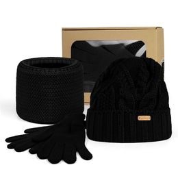 GESCHENKSET: DAMEN-MÜTZE MIT UMSCHLAG, SCHAL UND HANDSCHUHE - MÜTZEN - CAPS UND MÜTZEN