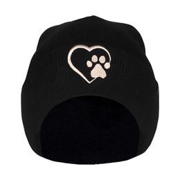 ČIAPKA S VÝŠIVKOU LABKA V SRDIEČKU - PLETENÉ ČIAPKY - ŠILTOVKY A ČIAPKY