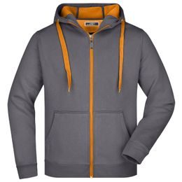 HERREN ZWEIFARBIGER HOODIE JN355 - SWEATSHIRTS MIT REISSVERSCHLUSS - KLEIDUNG