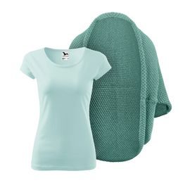 DÁMSKÝ SET: PLETENÝ KARDIGAN A TRIČKO S KRÁTKÝM RUKÁVEM - SVETRY - OBLEČENÍ