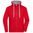 HERREN SWEATSHIRT MIT REISSVERSCHLUSS UND KAPUZE JN963 - ROT / GRAU MELIERT - SPORT SWEATSHIRTS MIT REISSVERSCHLUSS - SPORT KLEIDUNG