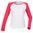 DAMEN ZWEIFARBIGES LANGARM T-SHIRT - WEISS / ROSA - LANGARM-T-SHIRTS - KLEIDUNG