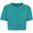 TRICOU CROP TOP PENTRU FEMEI ACID WASHED - TEAL / NEAGRĂ - TOPURI CROP TOP - ÎMBRĂCĂMINTE