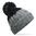 CĂCIULĂ TRICOTATĂ ÎN DOUĂ CULORI CU POMPON - DESCHISĂ GRI / NEAGRĂ - FESURI CU POMPON - ACCESORII