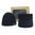 GESCHENKSET: HERREN-STRICKMÜTZE MIT STREIFEN UND LOOP-SCHAL - DUNKELBLAU - MÜTZEN - CAPS UND MÜTZEN
