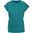 LÄSSIGES DAMEN T-SHIRT ACID WASHED - TEAL / SCHWARZ - KURZARM-T-SHIRTS - KLEIDUNG