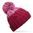 CĂCIULĂ TRICOTATĂ ÎN DOUĂ CULORI CU POMPON - ROȘIE / ROZ - FESURI CU POMPON - ACCESORII