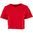 TRICOU CROP TOP CU MÂNECĂ SCURTĂ PENTRU FEMEI - ROȘIE - TOPURI CROP TOP - ÎMBRĂCĂMINTE