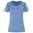 DAMEN-SPORTSHIRT MIT REFLEKTIERENDEN ELEMENTEN - BLAU MELIERT - SPORT T-SHIRTS MIT KURZEN ÄRMELN - SPORT KLEIDUNG