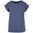 DAMEN T-SHIRT MIT UMGESCHLAGENEN ÄRMELN - VINTAGE BLAU - KURZARM-T-SHIRTS - KLEIDUNG