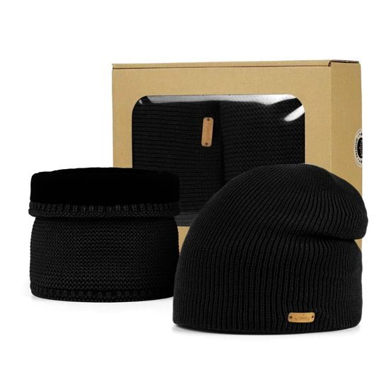 SET CADOU: CĂCIULĂ BĂRBĂTEASCĂ TIP BEANIE ȘI GULER TRICOTAT - SETURI CADOU - SETURI ȘI CADOURI
