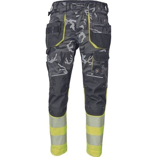 PANTALONI DE LUCRU REFLECTORIZANȚI SHELDON CAMOU HV DW - PANTALONI REFLECTORIZANȚI - HAINE DE LUCRU