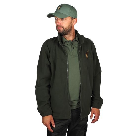 FLEECEJACKE MIT STICKEREI HIRSCH - JÄGER - KLEIDUNG