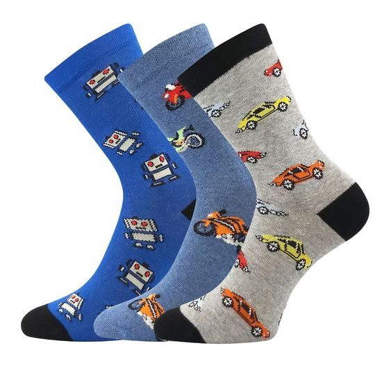 CHLAPECKÉ PONOŽKY S OBRÁZKY - 3 PÁRY - DĚTSKÉ PONOŽKY - DĚTSKÉ OBLEČENÍ