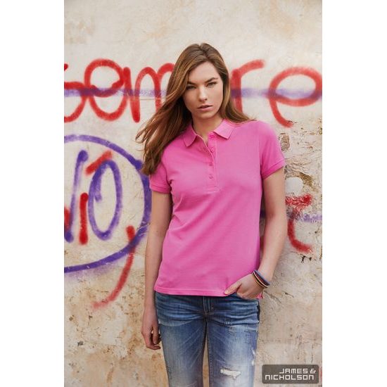 TRICOU POLO PENTRU FEMEI DIN BUMBAC ORGANIC 8009 - TRICOURI POLO - ÎMBRĂCĂMINTE