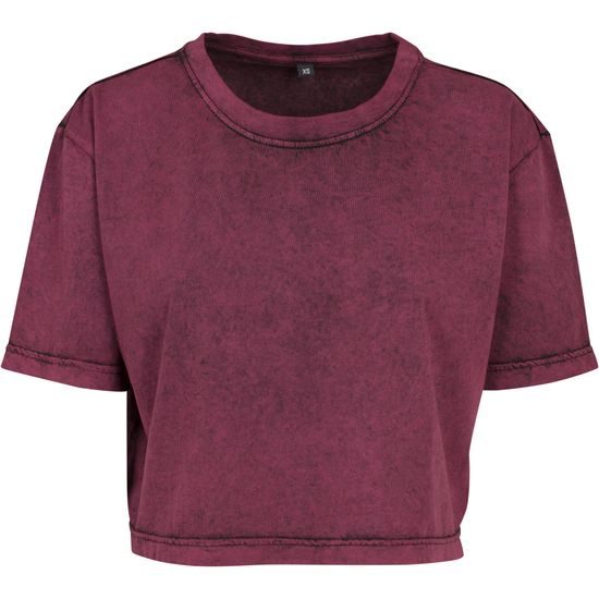 TRICOU CROP TOP PENTRU FEMEI ACID WASHED - TOPURI CROP TOP - ÎMBRĂCĂMINTE