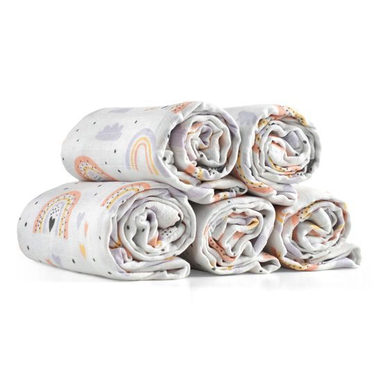 LÁTKOVÉ PLIENKY 5 KUSOV: DÚHA A SRDIEČKA - PLIENKY - DOMÁCNOSŤ