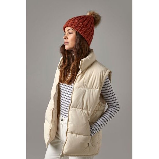 STRICKMÜTZE MIT KUNSTFELL-BOMMEL POM POM CHUNKY - BOMMELMÜTZEN - CAPS UND MÜTZEN