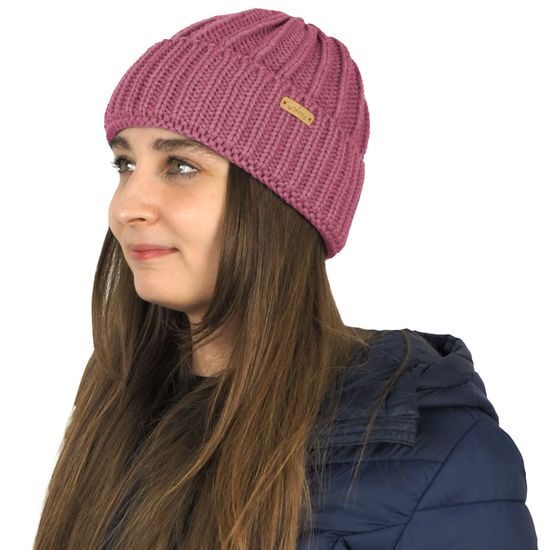 KNITTED HAT WITH RIBBED PATTERN - KNITTED BEANIES - ACCESSORIES