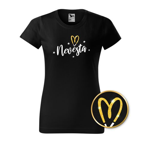 TRIČKO NEVĚSTA TŘPYTIVÉ SRDCE - SVATBA - OBLEČENÍ
