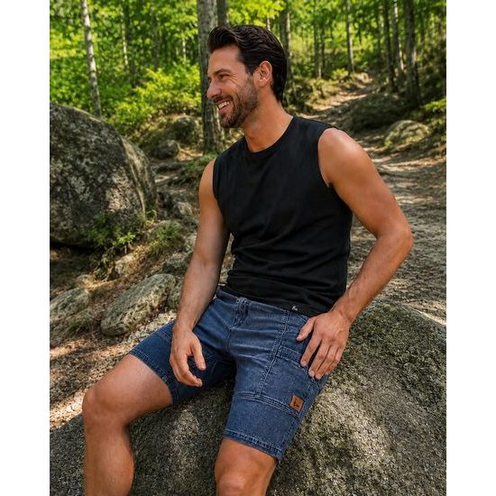 PANTALONI SCURȚI DIN DENIM CXS MURET PENTRU BĂRBAȚI - PANTALONI SCURȚI DE LUCRU - HAINE DE LUCRU