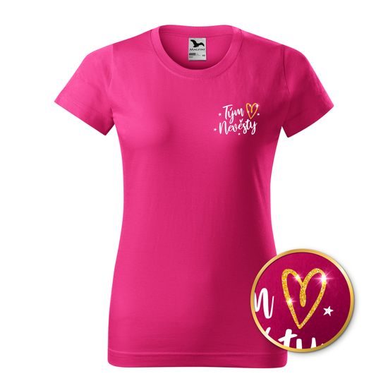 TRIČKO TÝM NEVĚSTY TŘPYTIVÉ SRDCE - SVATBA - OBLEČENÍ