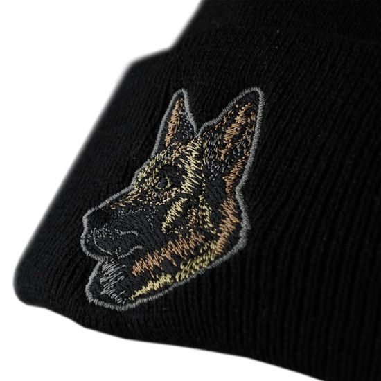 STRICKMÜTZE MIT STICKEREI DEUTSCHER SCHÄFERHUND - TIERLIEBHABER - KLEIDUNG