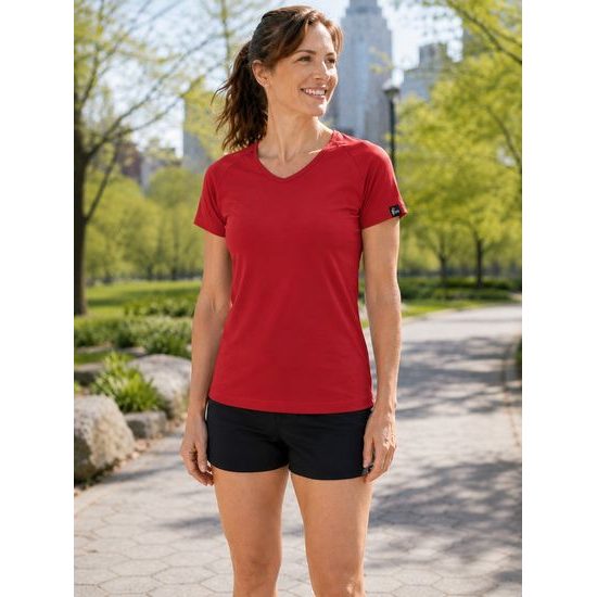DAMEN-T-SHIRT CXS ELLA MIT V-AUSSCHNITT - KURZARM-T-SHIRTS - KLEIDUNG