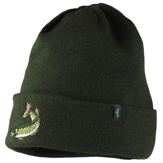 STRICKMÜTZE MIT STICKEREI HECHT - ANGLER - KLEIDUNG