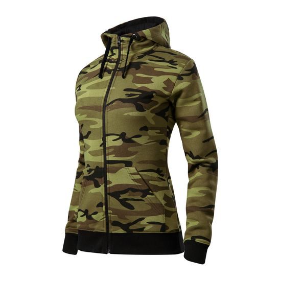 DÁMSKA MIKINA CAMO ZIPPER - MIKINY NA ZIPS - OBLEČENIE