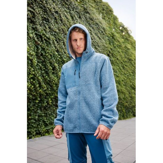 BUNDA Z PLETENÉHO FLEECU JN1874 - SPORTOVNÍ MIKINY NA ZIP - SPORTOVNÍ OBLEČENÍ