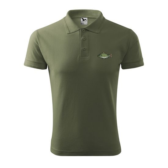 POLO-SHIRT MIT STICKEREI KARPFEN - ANGLER - KLEIDUNG