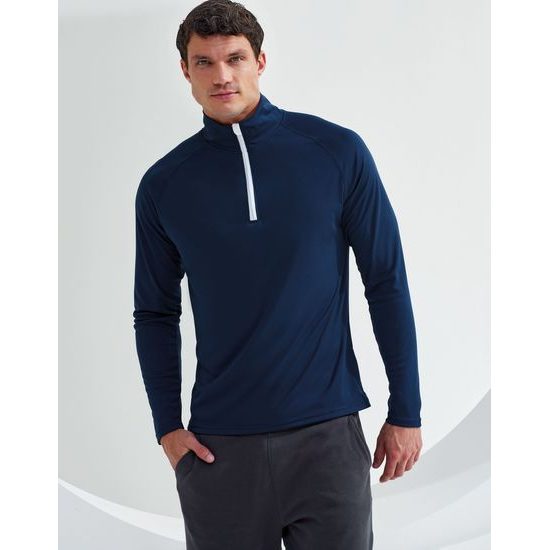 PÁNSKE TRIČKO S DLHÝM RUKÁVOM A 1/4 ZIPSOM - ŠPORTOVÉ TRIČKÁ S DLHÝM RUKÁVOM - ŠPORTOVÉ OBLEČENIE