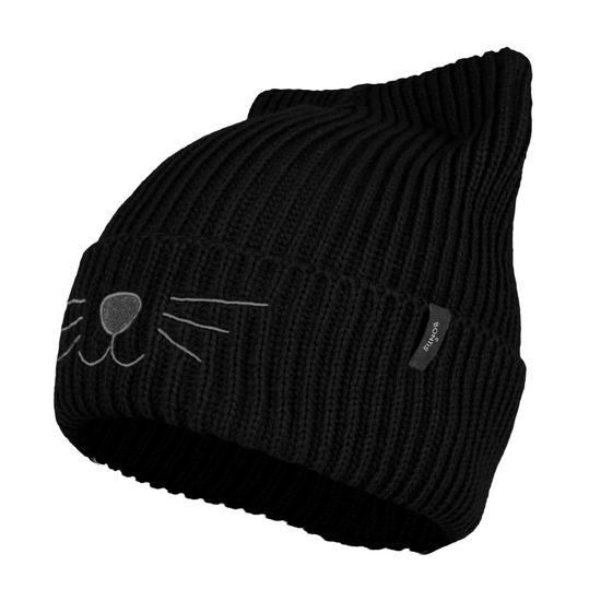 PLETENÁ ČIAPKA S VÝŠIVKOU MAČKA - PLETENÉ ČIAPKY - ŠILTOVKY A ČIAPKY