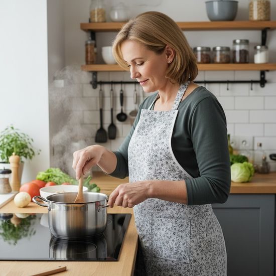 ȘORȚ DIN BUMBAC CU FLORI - ȘORȚURI DE BUCĂTĂRIE - GOSPODĂRIE