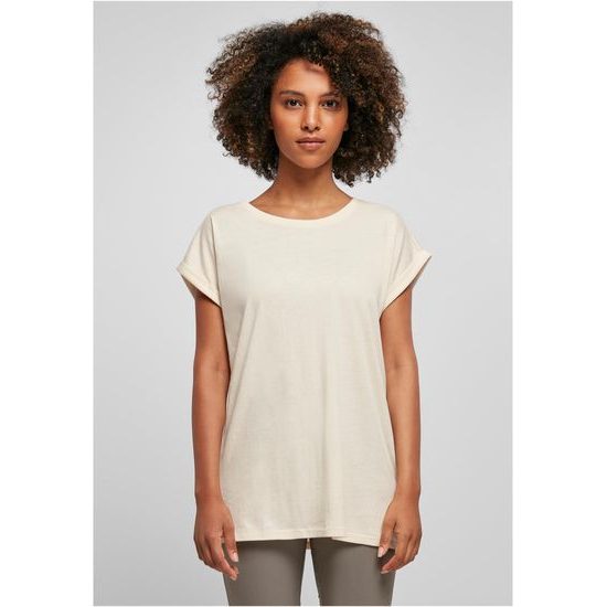 VOLNÉ DÁMSKÉ TRIČKO S OHRNUTÝMI RUKÁVY - TRIČKA S KRÁTKÝM RUKÁVEM - OBLEČENÍ