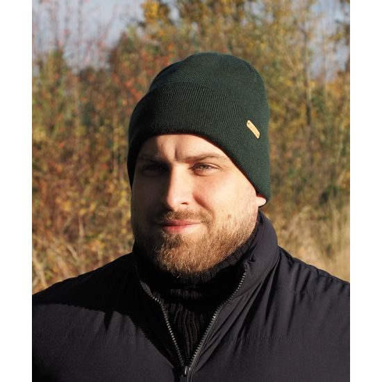 PLETENÁ DVOJITÁ PÁNSKA ČIAPKA S LEMOM - PLETENÉ ČIAPKY - ŠILTOVKY A ČIAPKY