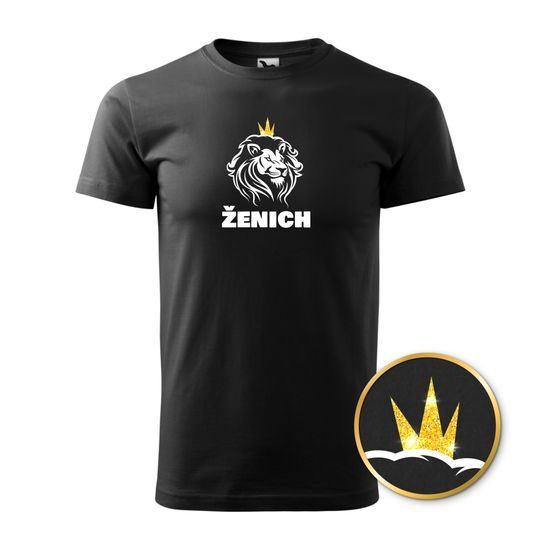 TRIČKO ŽENICH LEV SE ZLATOU KORUNOU - SVATBA - OBLEČENÍ