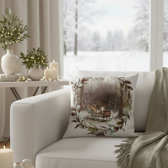 VÁNOČNÍ POVLAK NA POLŠTÁŘEK - POVLAKY NA POLŠTÁŘKY - DOMÁCNOST