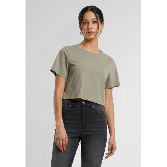 TRICOU CROP TOP CU MÂNECĂ SCURTĂ PENTRU FEMEI - TOPURI CROP TOP - ÎMBRĂCĂMINTE