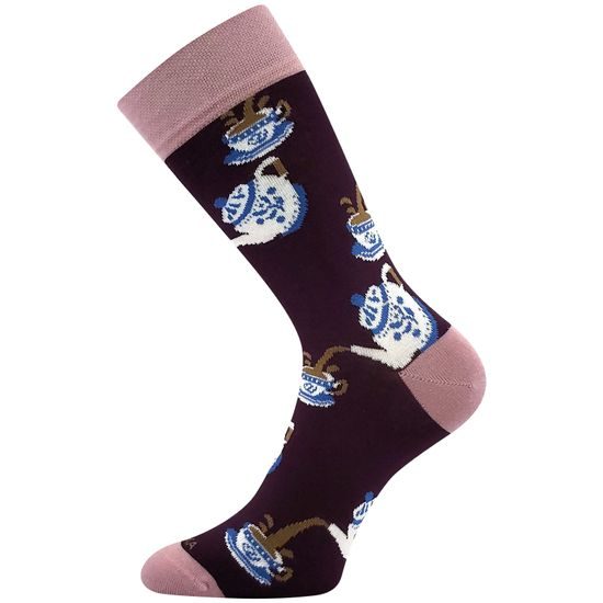 PONOŽKY V KELÍMKU S MOTÍVOM ČAJU - KLASICKÉ PONOŽKY - OBUV