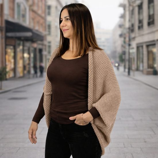 DAMEN-SET: STRICKCARDIGAN UND LANGARMSHIRT - PULLOVER - KLEIDUNG