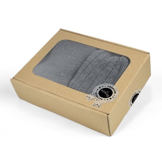GESCHENKSET: HERREN-STRICKMÜTZE MIT STREIFEN UND LOOP-SCHAL - GESCHENKSETS - SETS UND GESCHENKE
