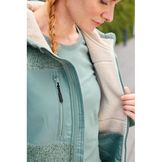 BUNDA Z PLETENÉHO FLEECU JN1874 - SPORTOVNÍ MIKINY NA ZIP - SPORTOVNÍ OBLEČENÍ