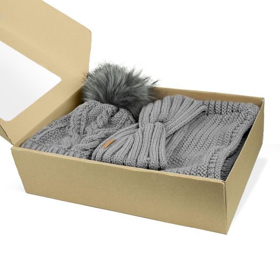 DÁRKOVÉ BALENÍ: DÁMSKÁ ČEPICE S BAMBULÍ, ČELENKA A NÁKRČNÍK - KRUHOVÉ - KŠILTOVKY A ČEPICE