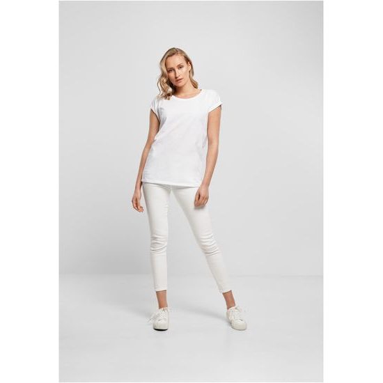 VOLNÉ DÁMSKÉ TRIČKO S OHRNUTÝMI RUKÁVY - TRIČKA S KRÁTKÝM RUKÁVEM - OBLEČENÍ