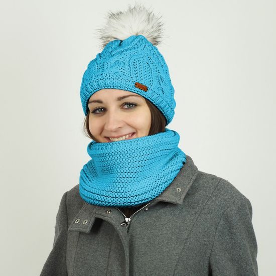 GESCHENKSET: DAMENMÜTZE MIT BOMMEL UND STRICKSCHAL - MÜTZEN - ACCESSOIRES